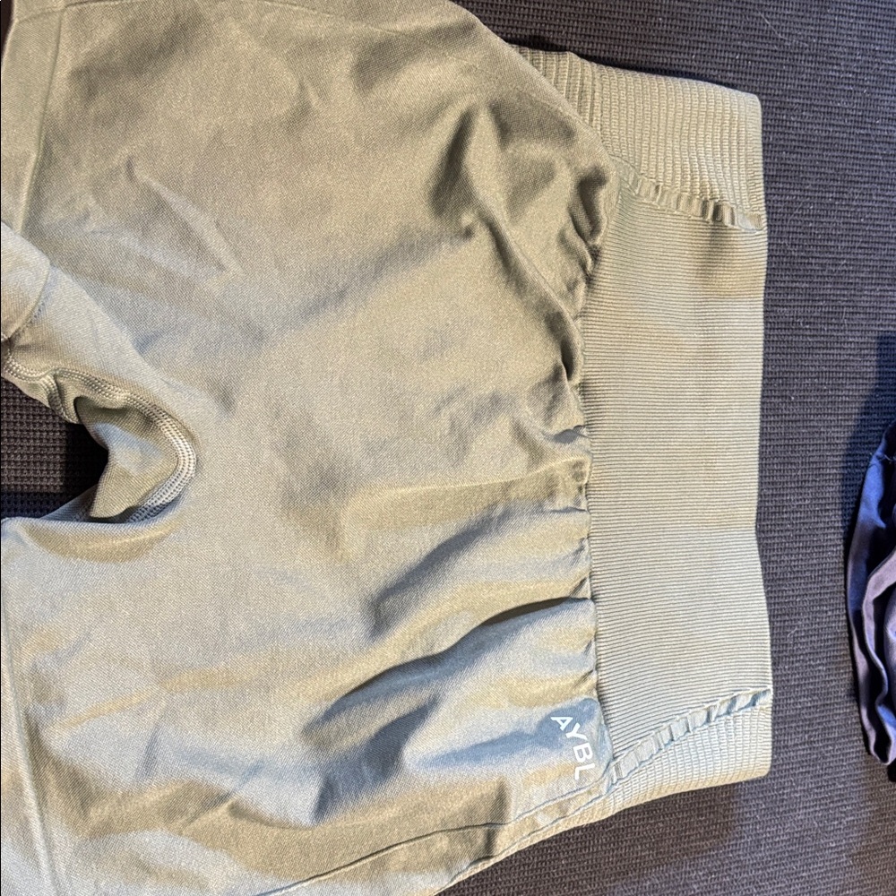 AYBL Sage Green Ribbed Shorts